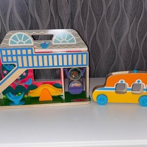 Melissa & Doug schoolyard tumble and car NEW